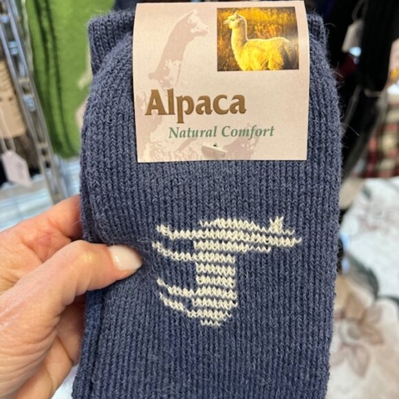 Alpaca Crew Socks Blue - Picture 1 of 3